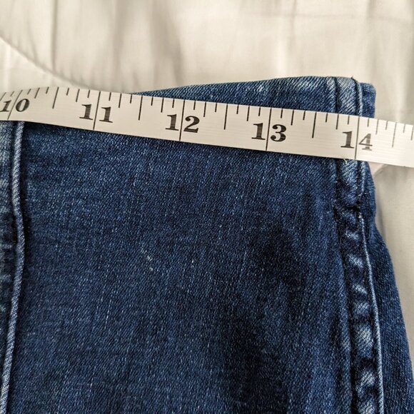 Free People Modern Femme Denim Mini Skirt Color Block Two-Tone A-Line Womens 8 - Picture 14 of 15